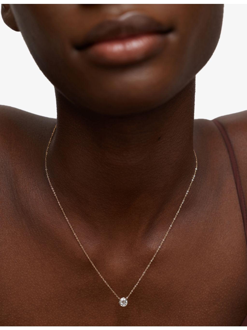 Monica Vinader Siren solitaire necklace 0.5ct lab-grown diamond 14ct yellow gold, UK version
