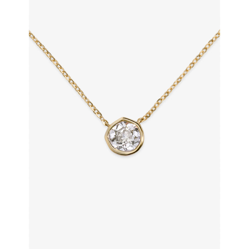 Monica Vinader Siren solitaire necklace 0.5ct lab-grown diamond 14ct yellow gold, UK version