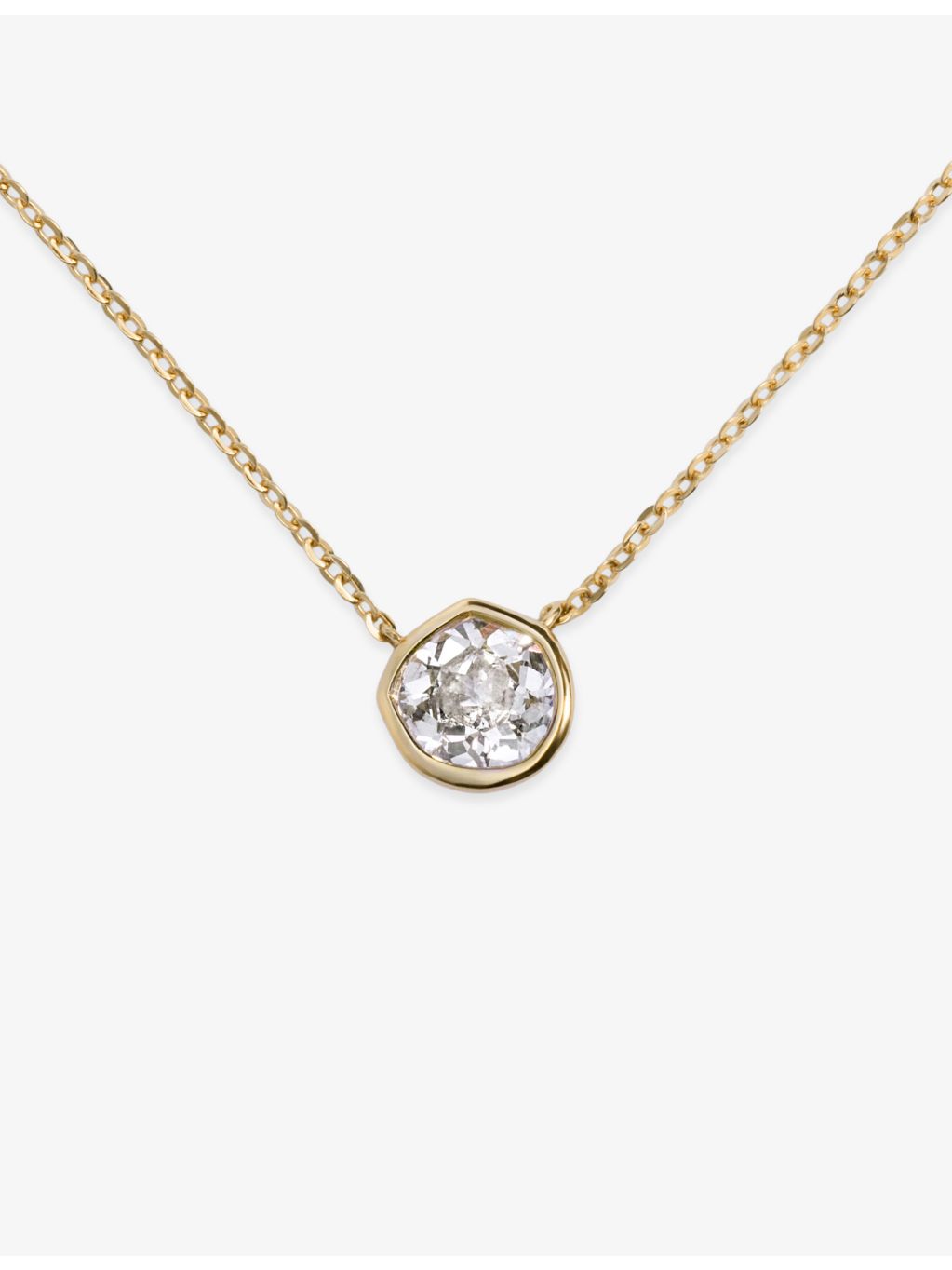 Monica Vinader Siren solitaire necklace 0.5ct lab-grown diamond 14ct yellow gold, UK version
