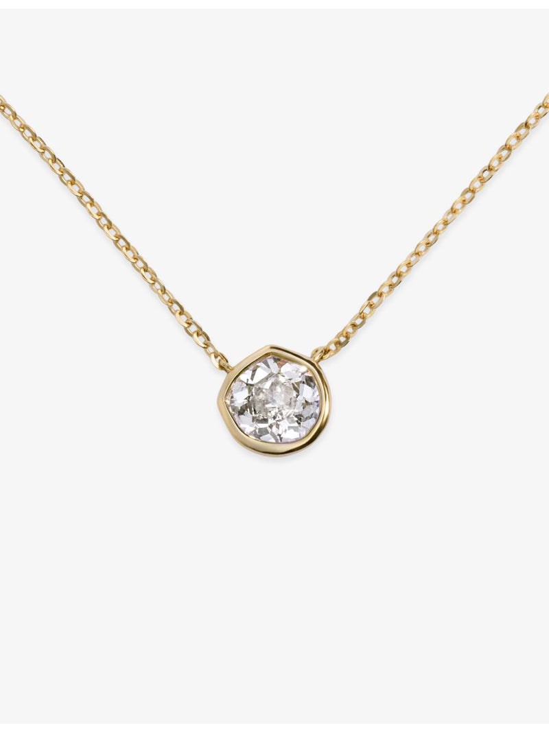 Monica Vinader Siren solitaire necklace 0.5ct lab-grown diamond 14ct yellow gold, UK version