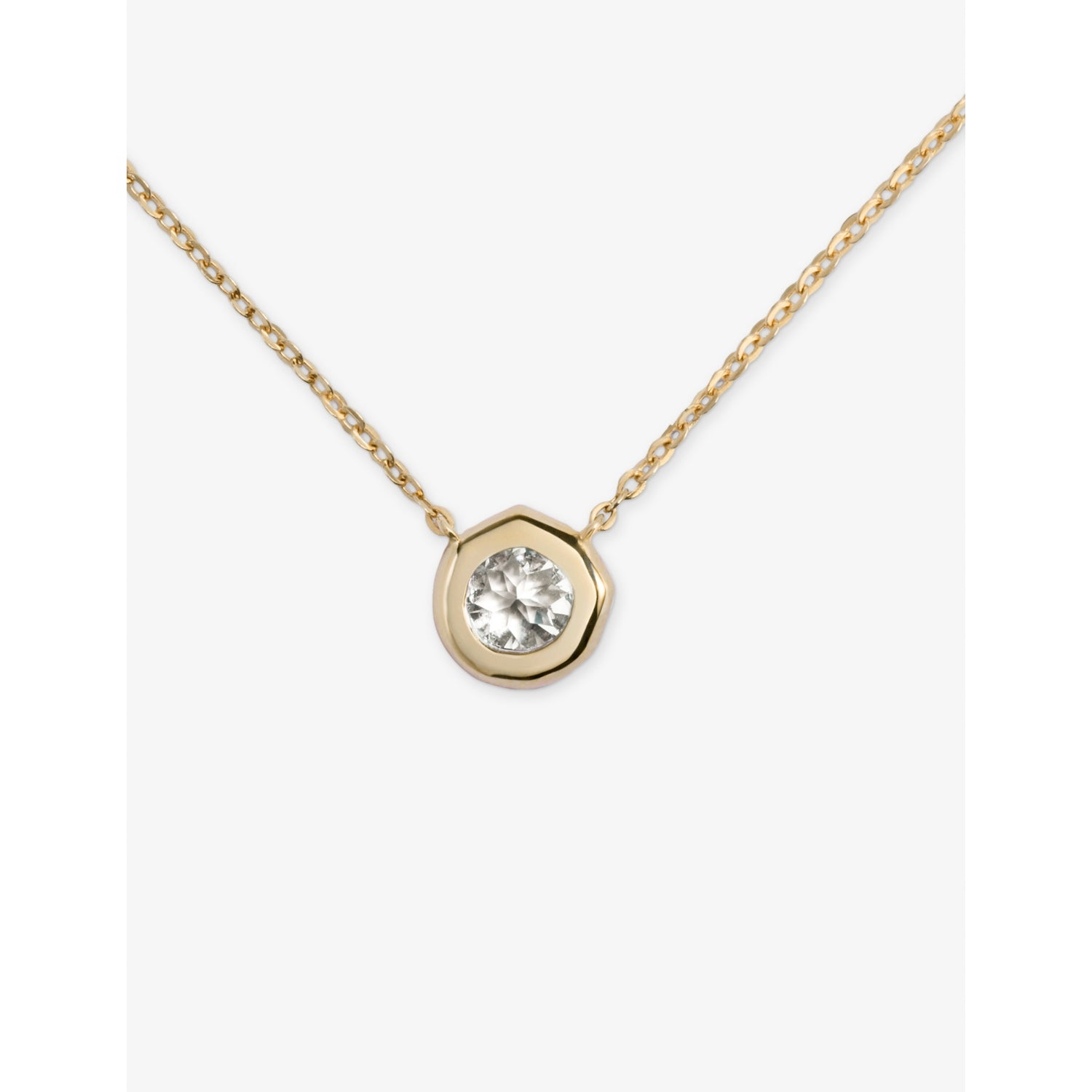Monica Vinader Siren solitaire necklace 0.5ct lab-grown diamond 14ct yellow gold, UK version