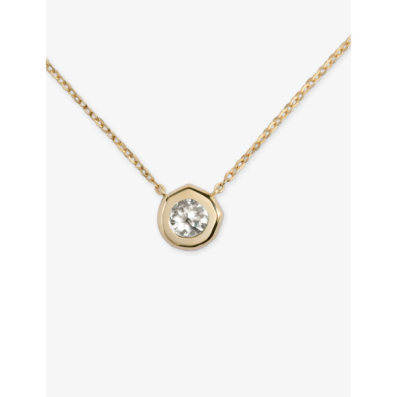Monica Vinader Siren solitaire necklace 0.5ct lab-grown diamond 14ct yellow gold, UK version