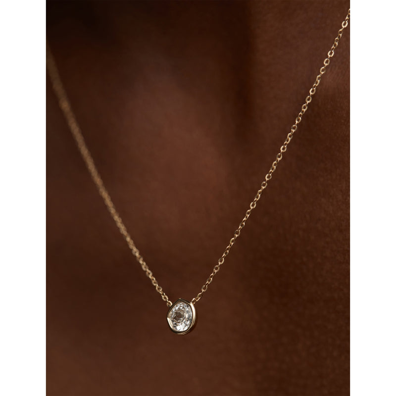 Monica Vinader Siren solitaire necklace 0.5ct lab-grown diamond 14ct yellow gold, UK version