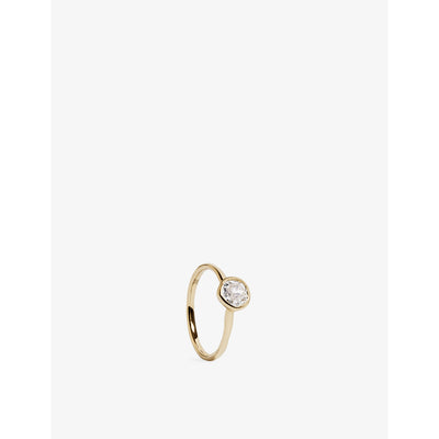 selfridges Monica Vinader Siren Solitaire 0.5ct Lab-Grown Diamond 14ct Yellow Gold Ring- Buy online at McGrocer