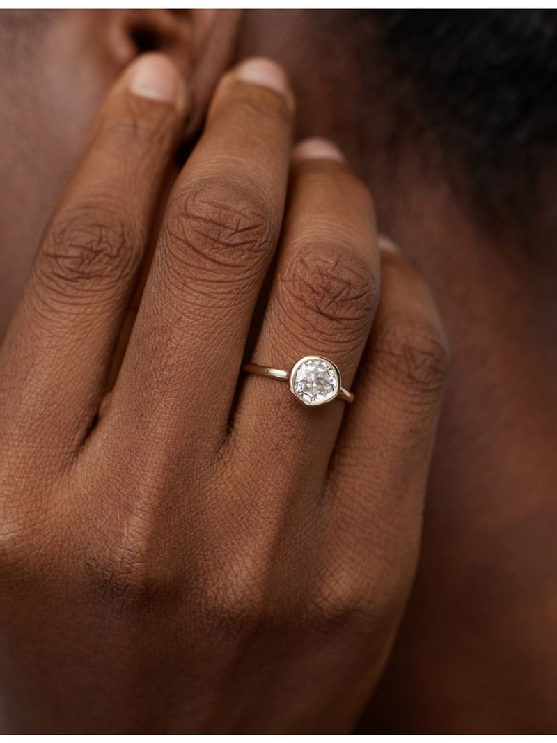 Monica Vinader solitaire ring, 1ct lab-grown diamond, 14ct yellow gold (British brand)