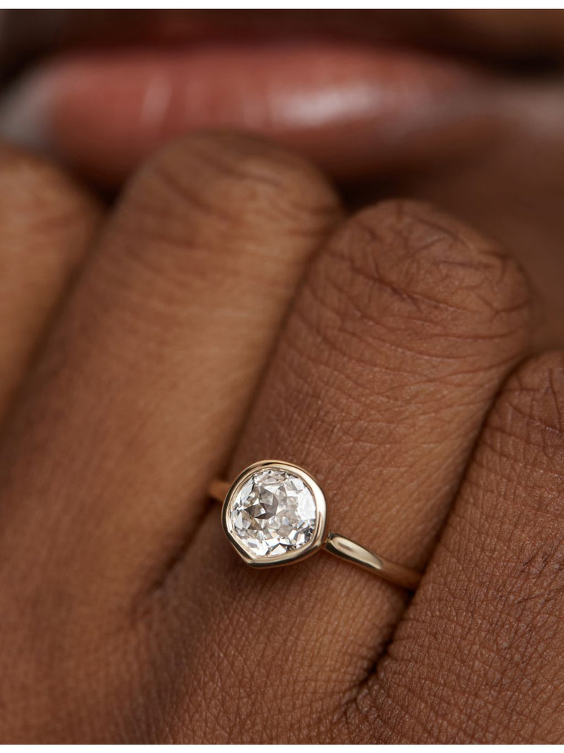 Monica Vinader solitaire ring, 1ct lab-grown diamond, 14ct yellow gold (British brand)