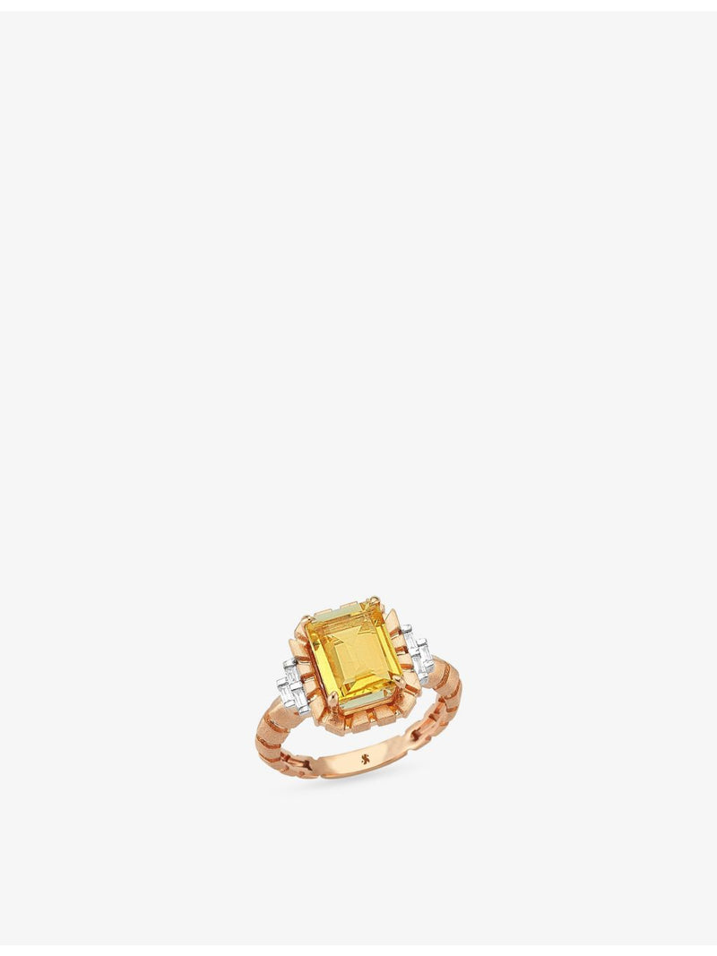 La Maison Couture Selda rose gold citrine diamond ring, UK version