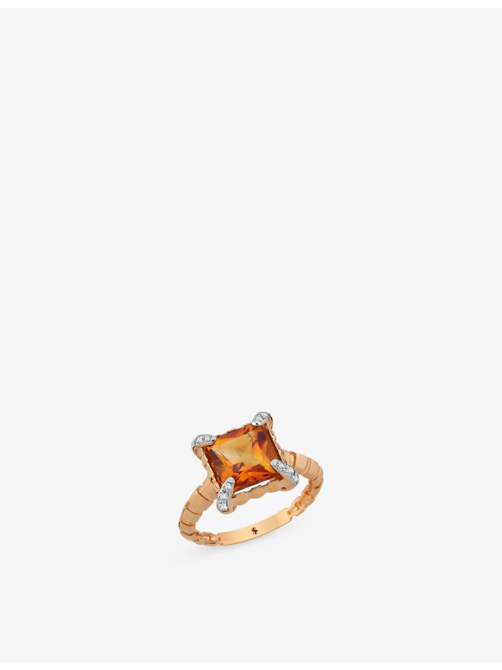 La Maison Couture 14ct rose-gold citrine and diamond ring, UK version