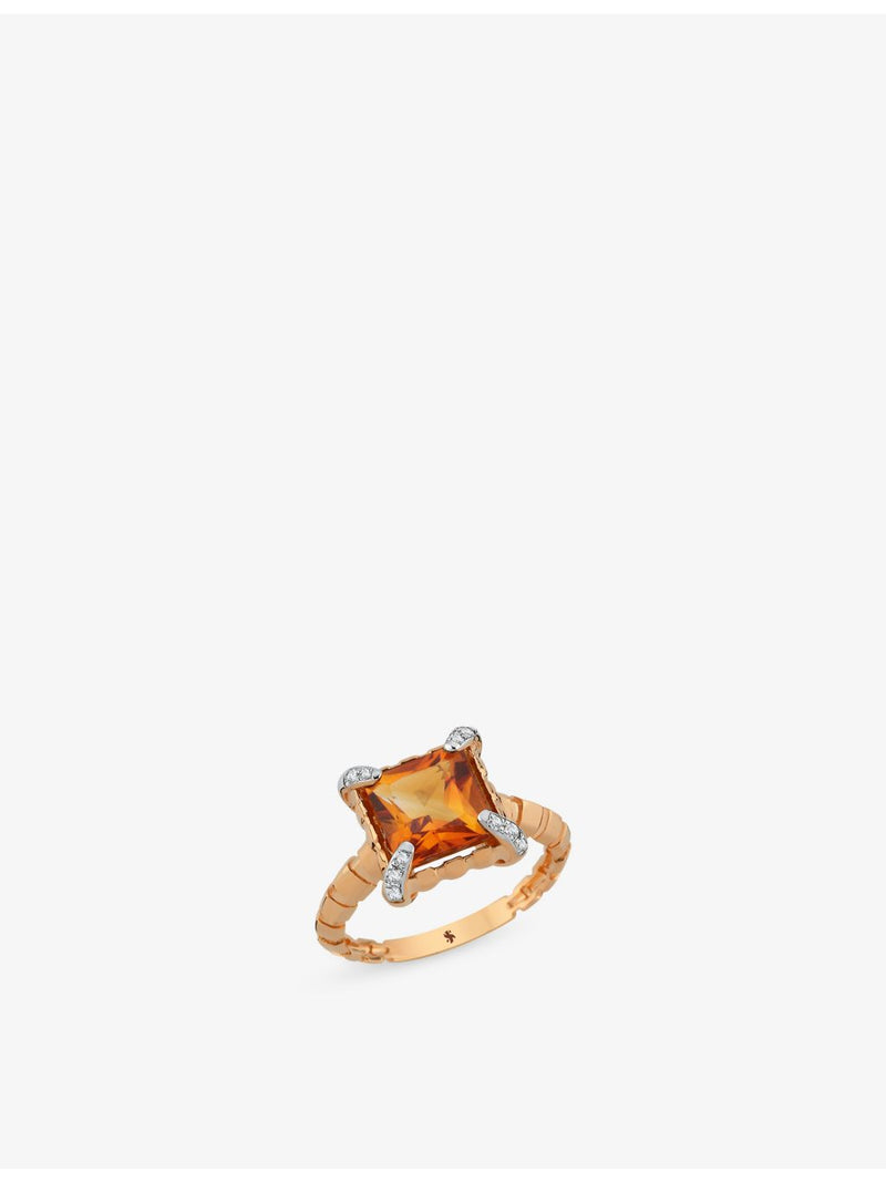 La Maison Couture 14ct rose-gold citrine and diamond ring, UK version