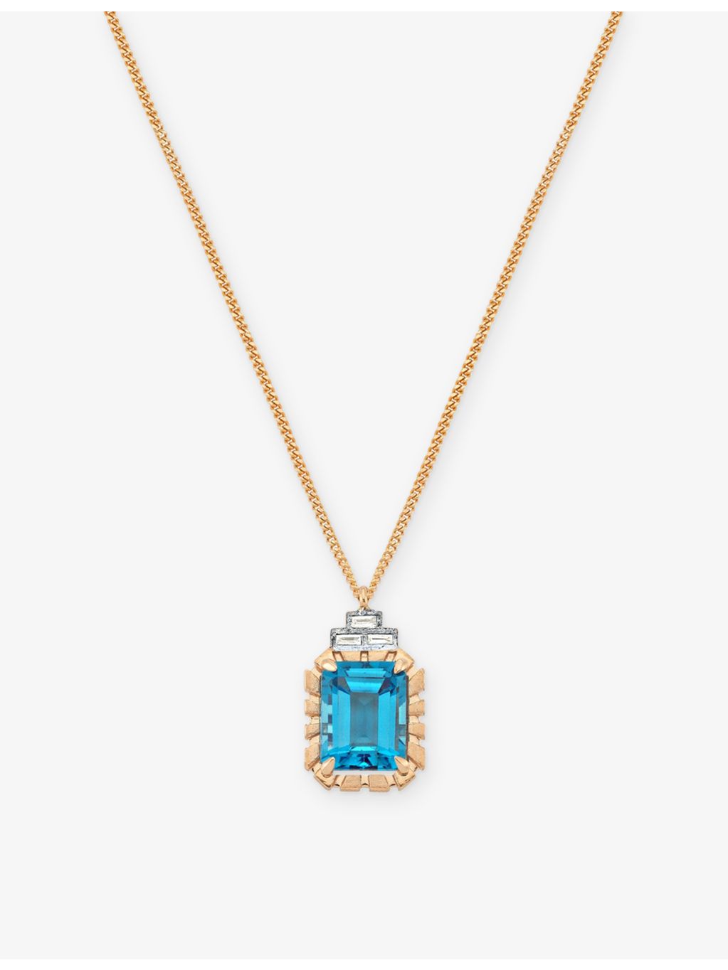 La Maison Couture blue topaz and diamond necklace, imported from the UK