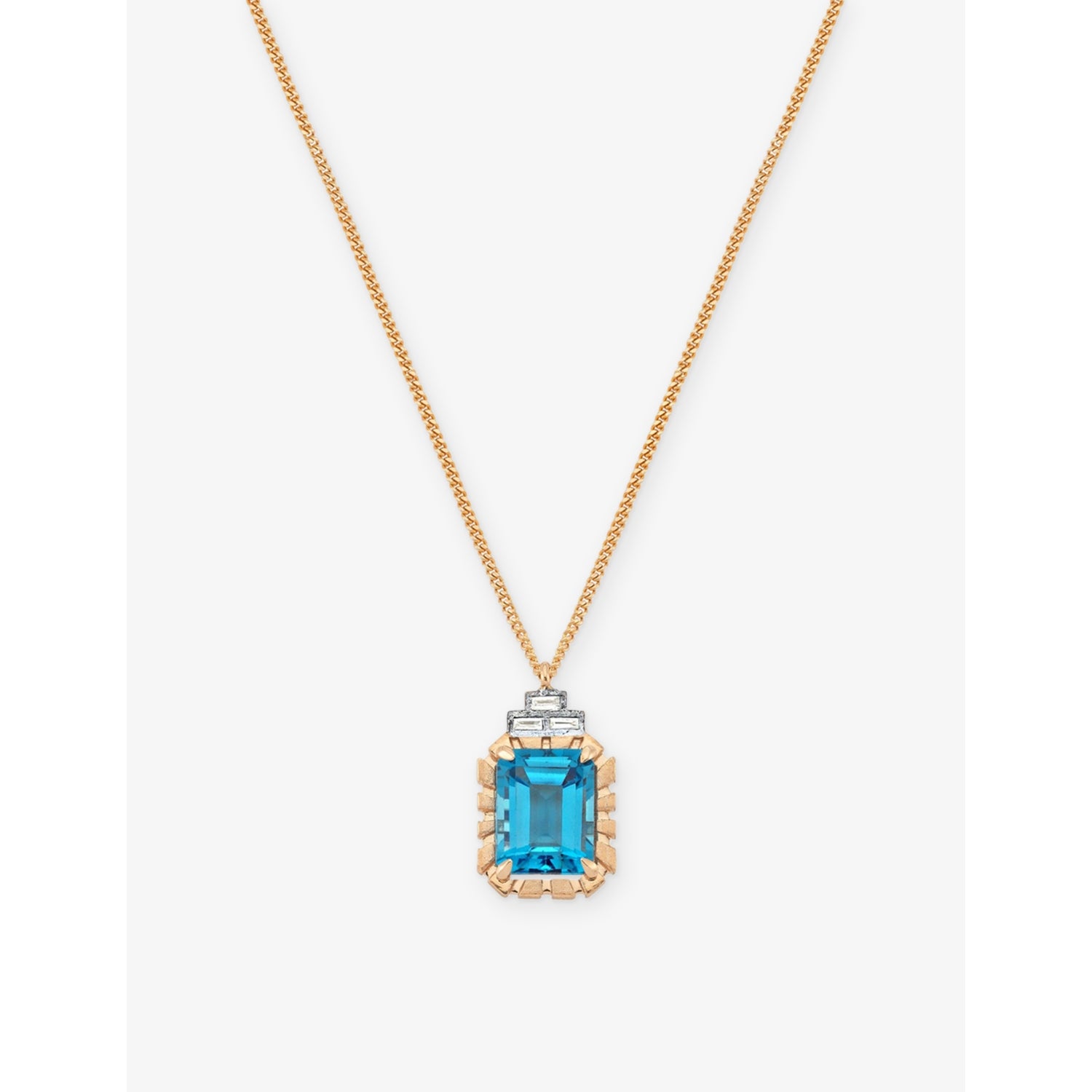 La Maison Couture blue topaz and diamond necklace, imported from the UK