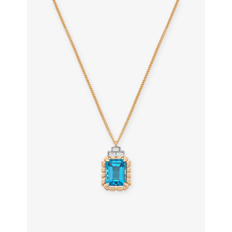 La Maison Couture blue topaz and diamond necklace, imported from the UK