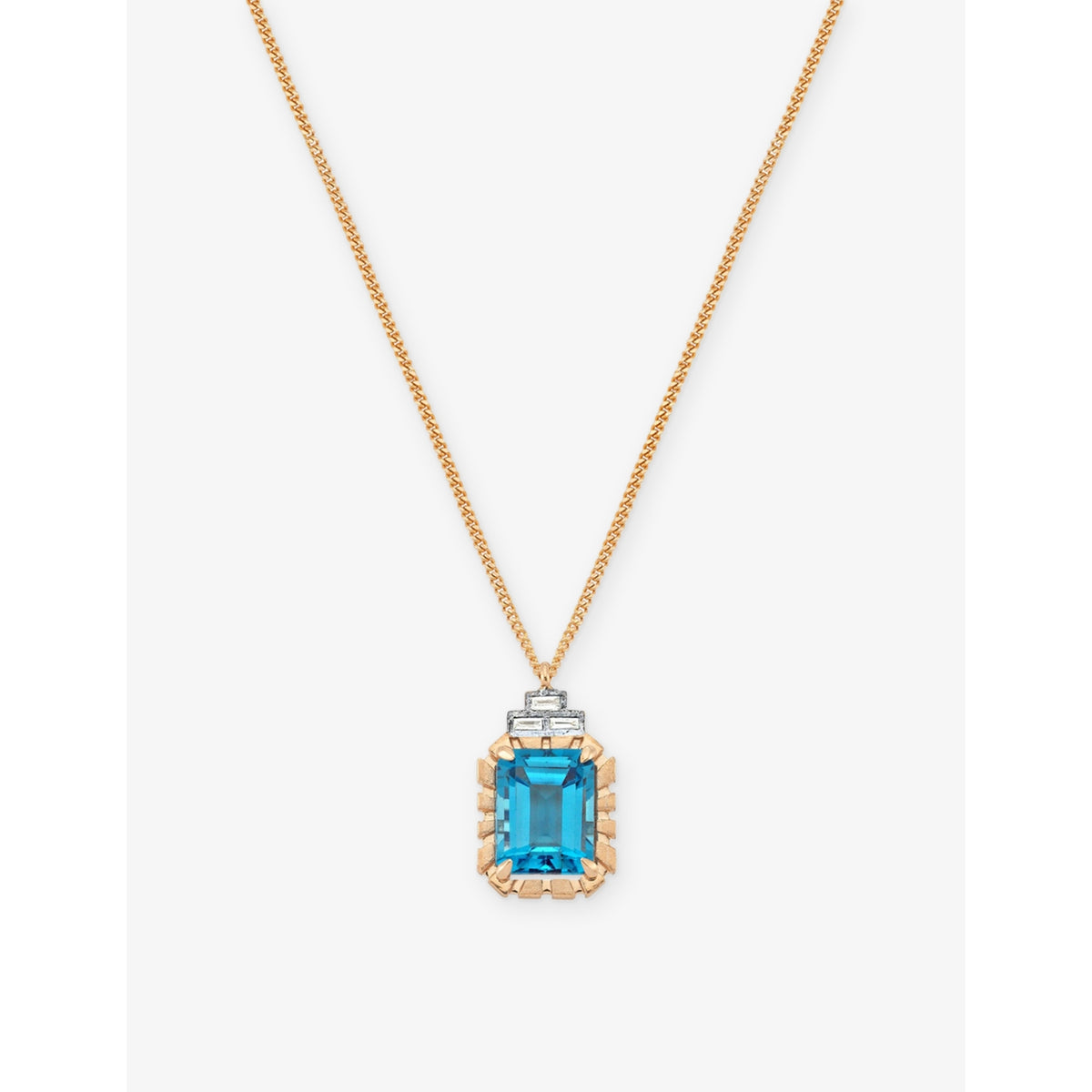 La Maison Couture blue topaz and diamond necklace, imported from the UK