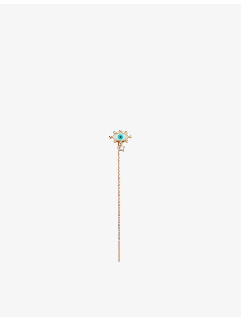 La Maison Couture 14ct rose-gold diamond evil eye drop earring, UK version