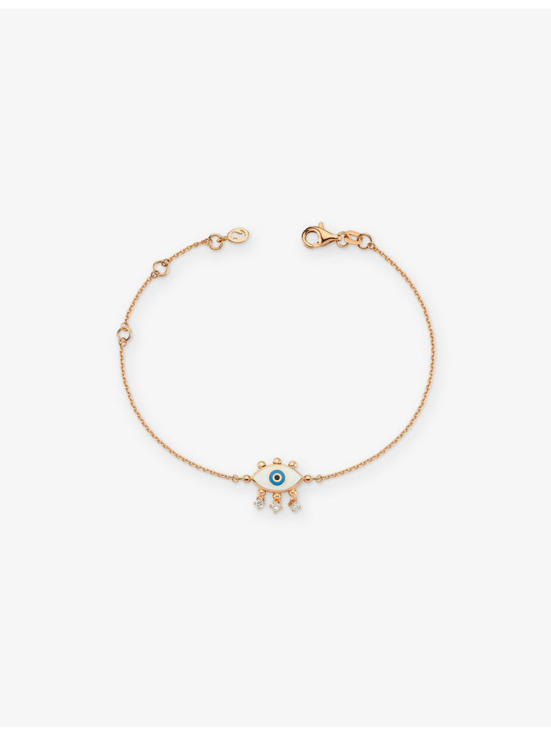 La Maison Couture evil eye bracelet 14ct rose gold diamonds, UK version