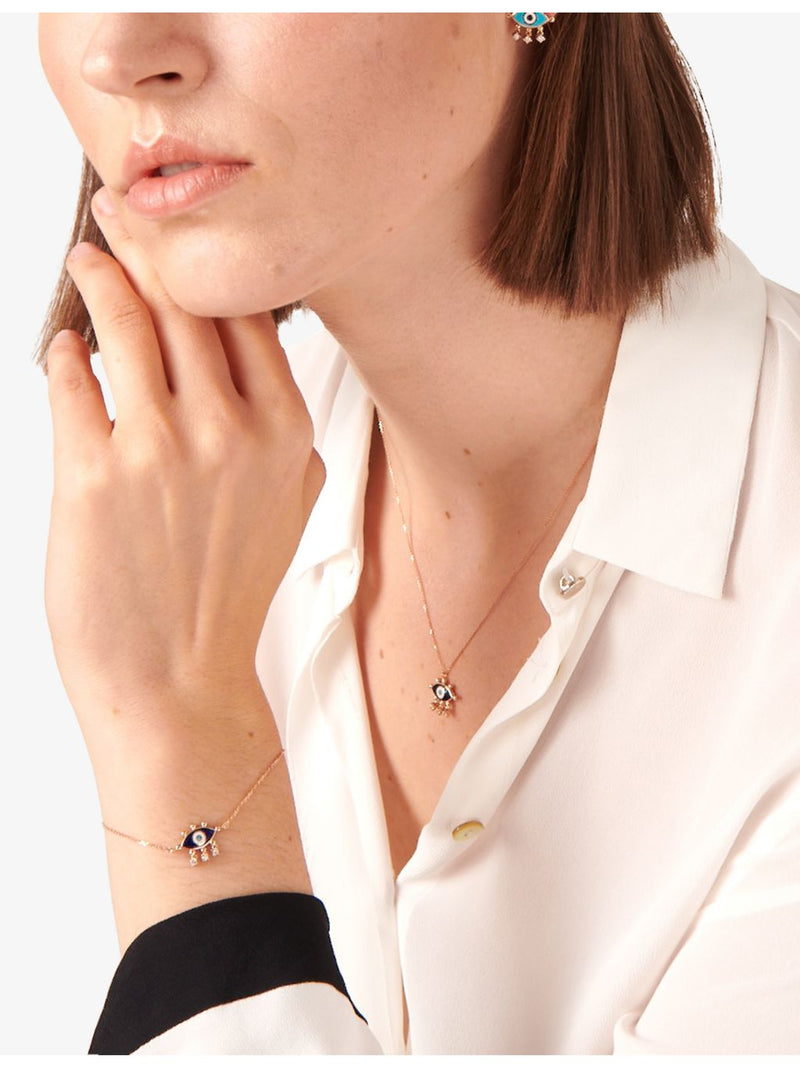 La Maison Couture evil eye rose-gold diamond bracelet, imported from the UK