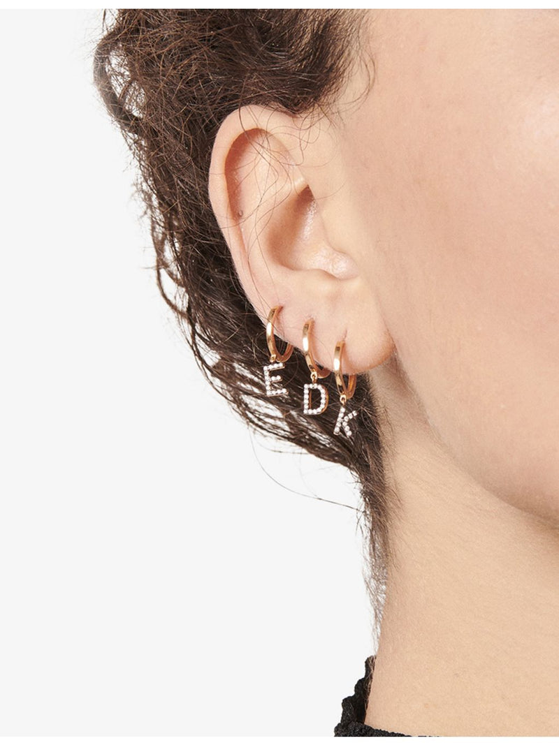 La Maison Couture rose gold initial E diamond single earring (British brand)