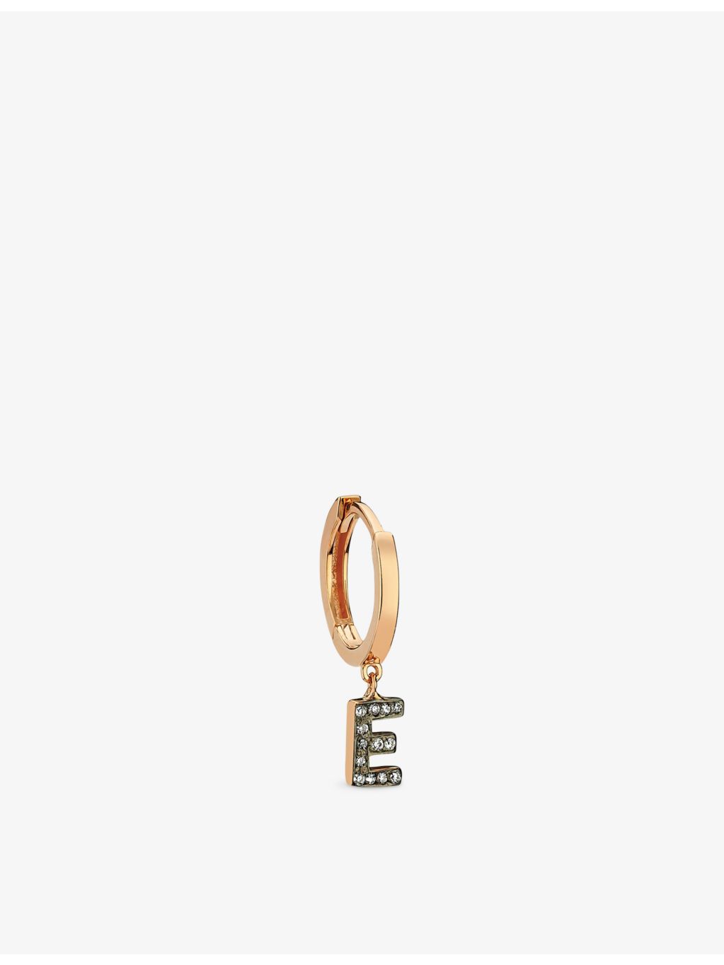 La Maison Couture rose gold initial E diamond single earring (British brand)