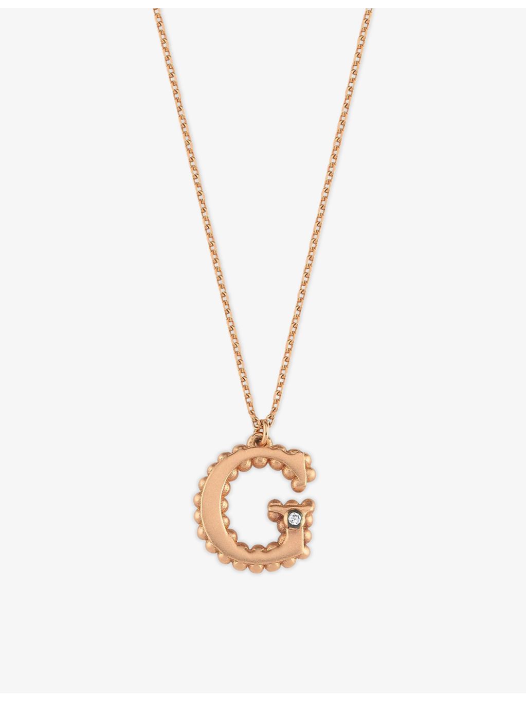 La Maison Couture initial G rose-gold diamond necklace, imported from the UK