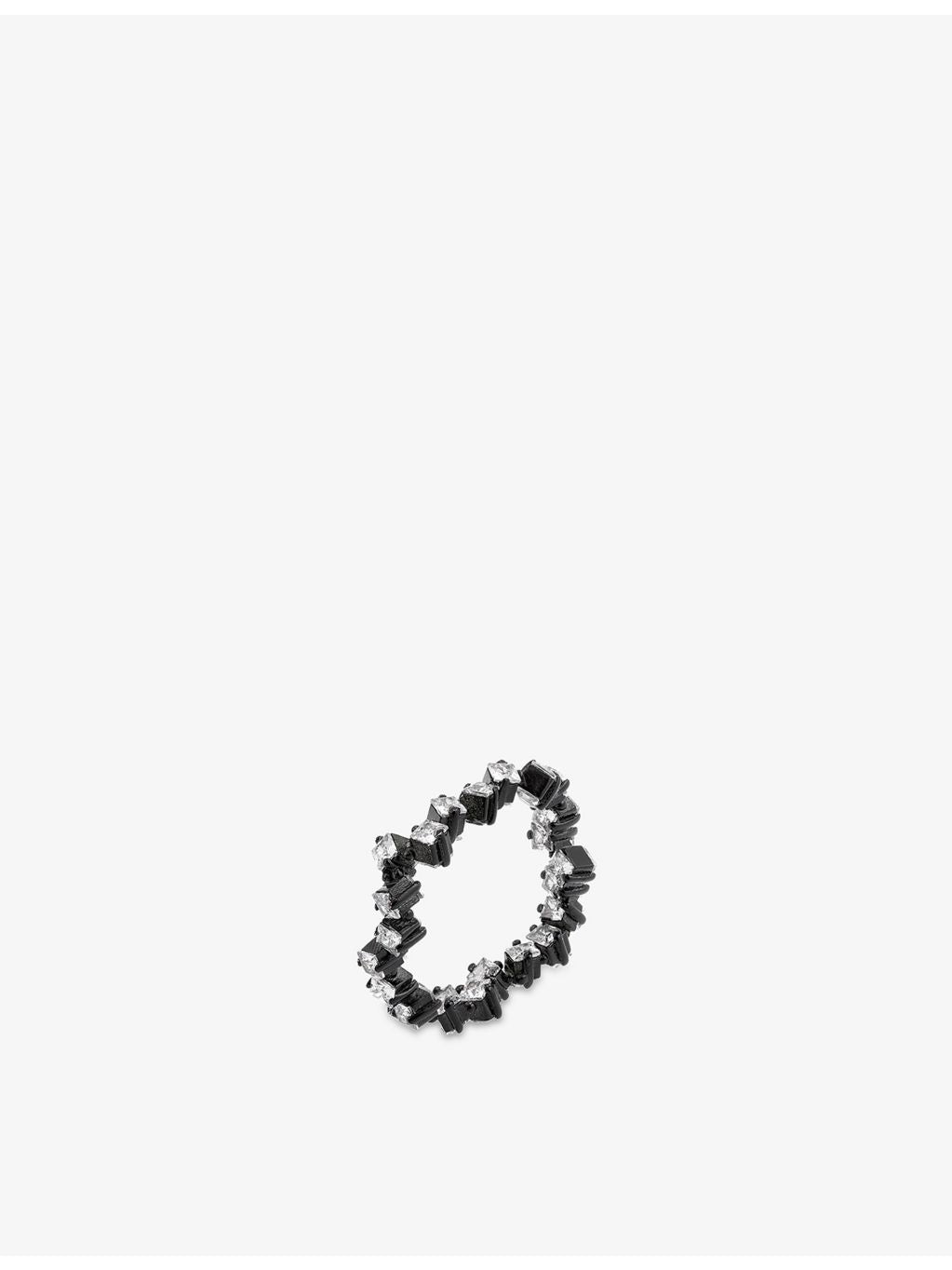 Myriam Soseilos sterling silver ring, black enamel lab created sapphire (British brand)