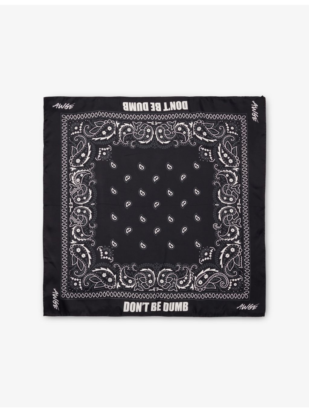 AWGE silk-blend bandana Don't Be Dumb print (British brand)