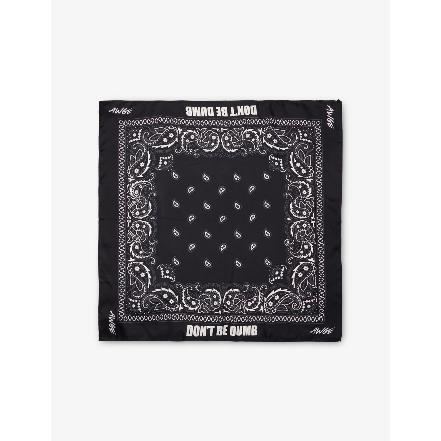AWGE silk-blend bandana Don't Be Dumb print (British brand)