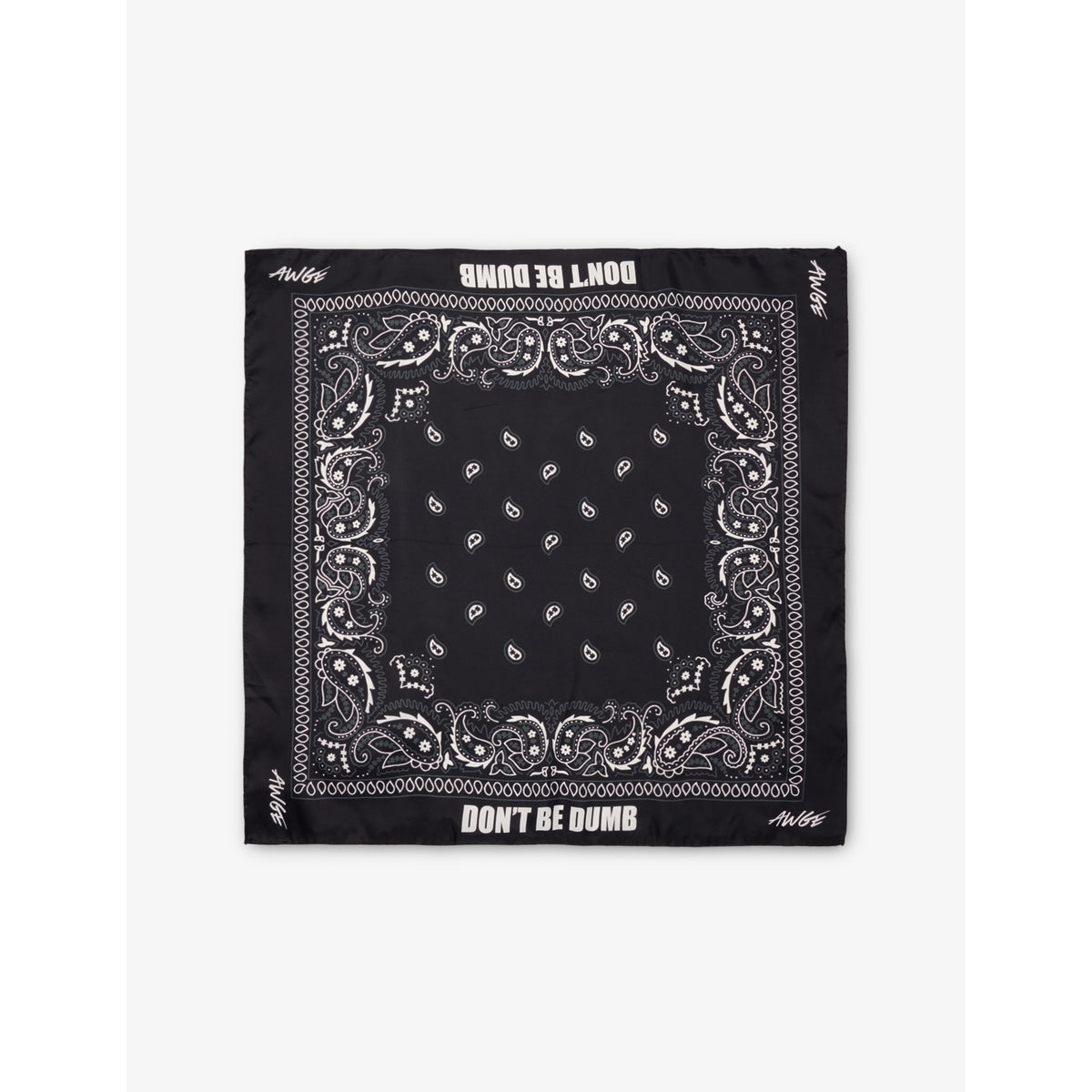 AWGE silk-blend bandana Don't Be Dumb print (British brand)