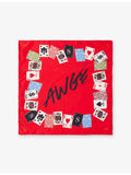 AWGE small silk-blend bandana with playing card print, UK version