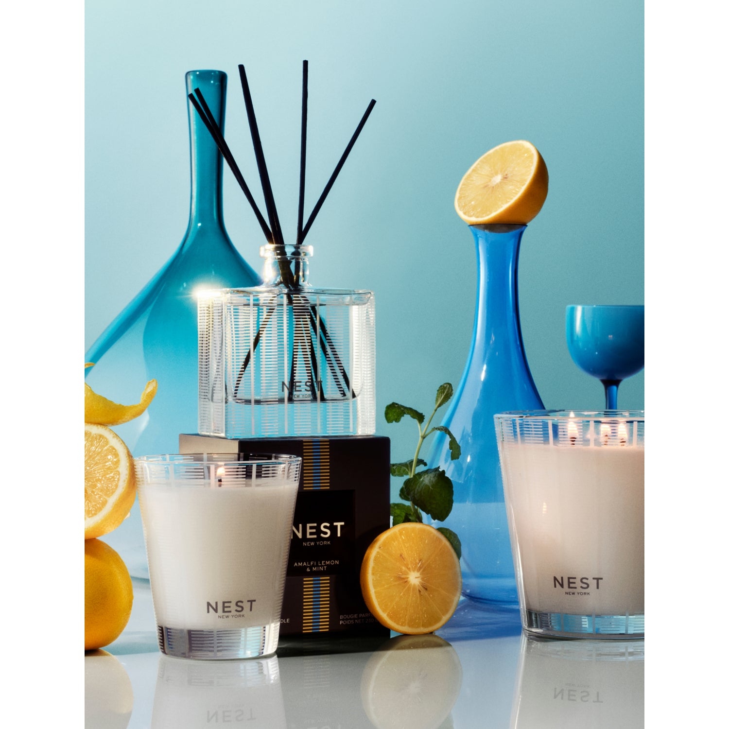 NEST New York Amalfi Lemon Mint three-wick candle 600g (British brand)