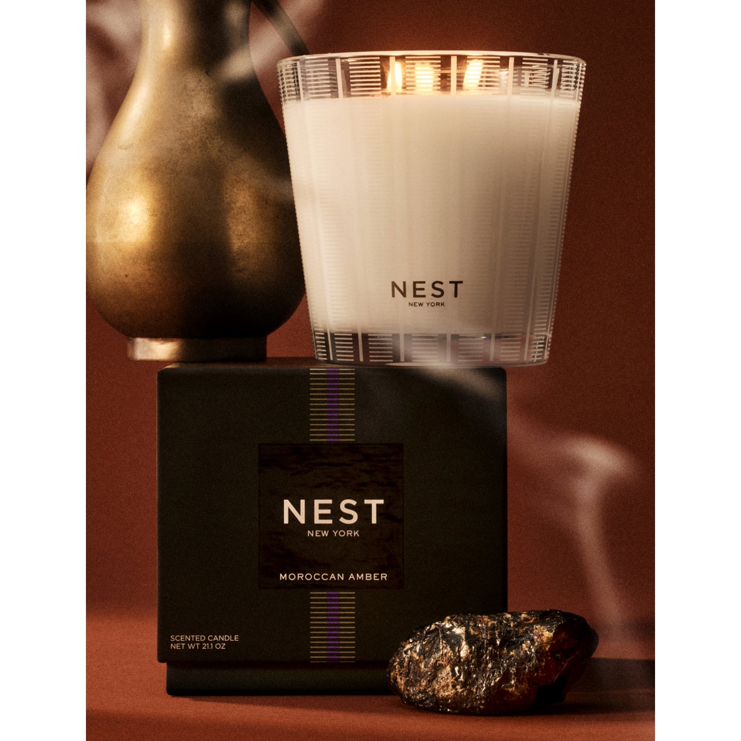 NEST New York Moroccan Amber three-wick scented candle 600g (British brand)