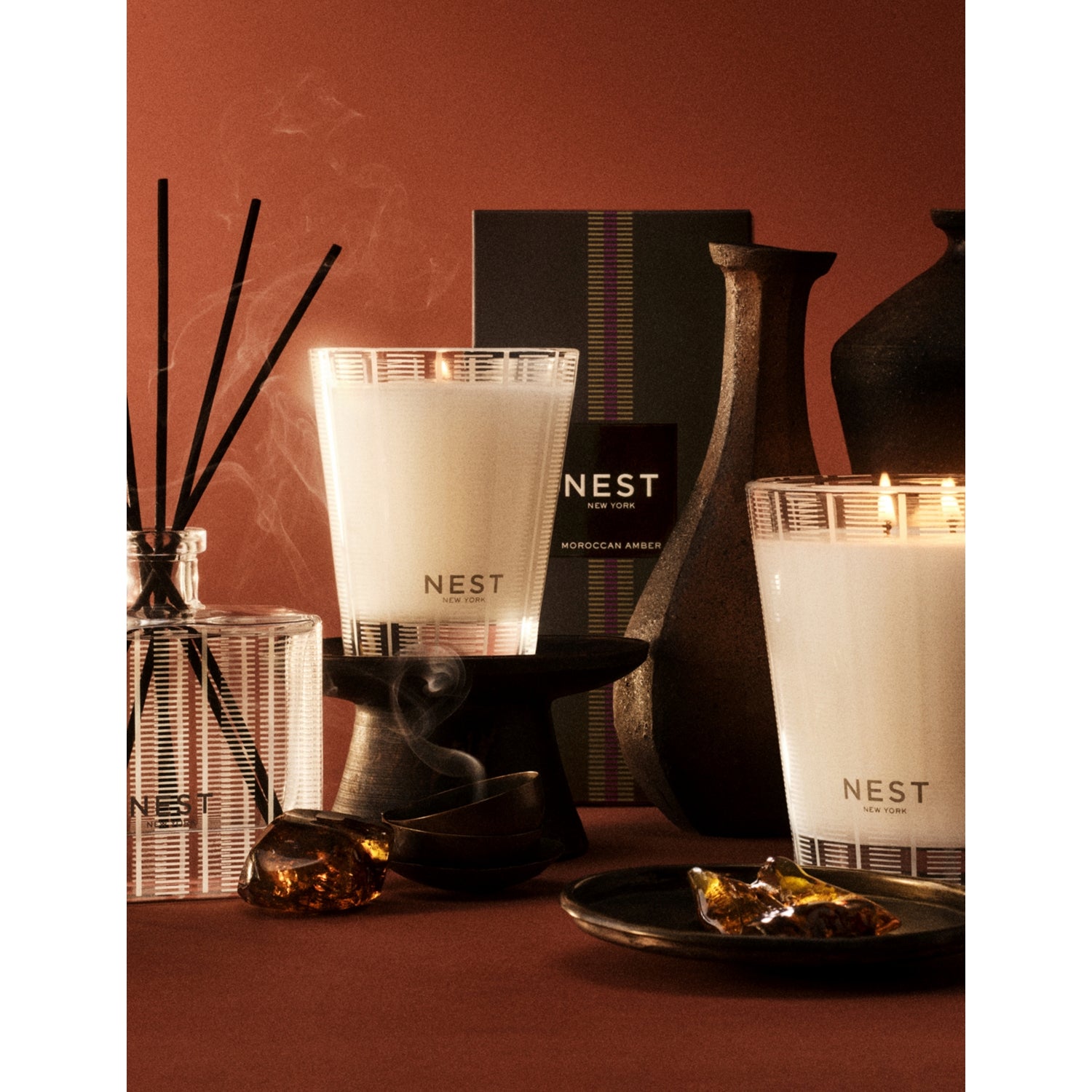 NEST New York Moroccan Amber three-wick scented candle 600g (British brand)