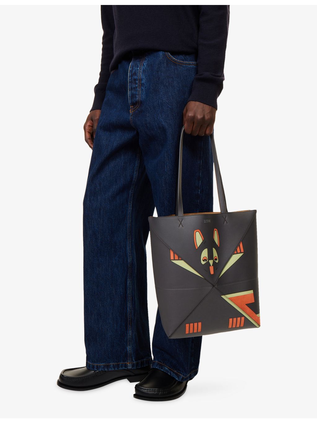 Loewe leather tote bag with Futurist Cat motif medium (British brand)