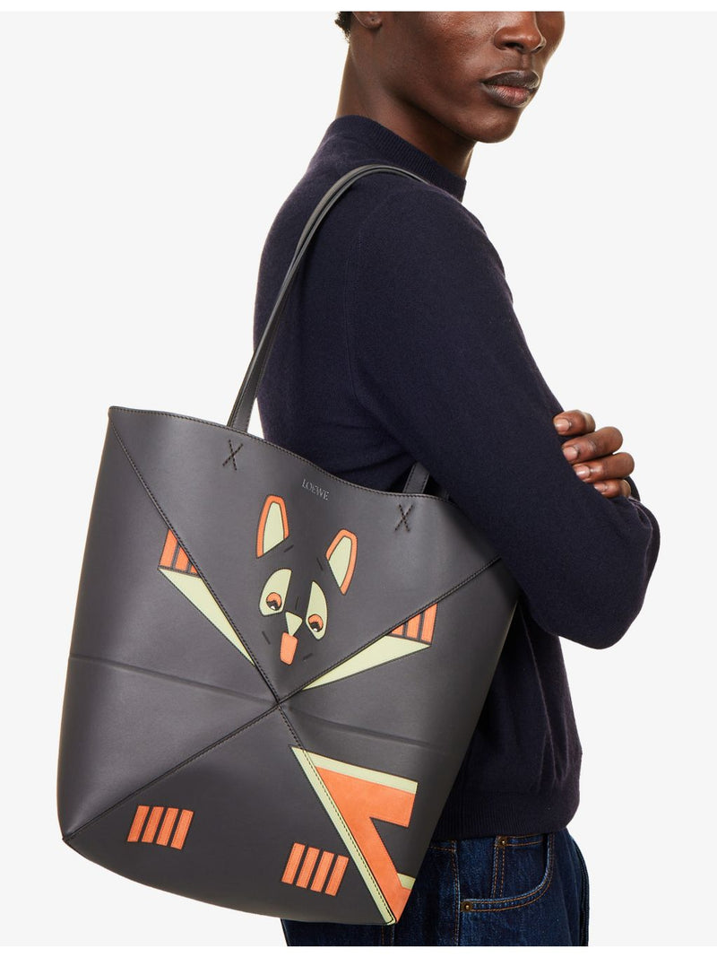 Loewe leather tote bag with Futurist Cat motif medium (British brand)