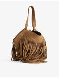 KHAITE Lotus small fringed suede tote bag - British product