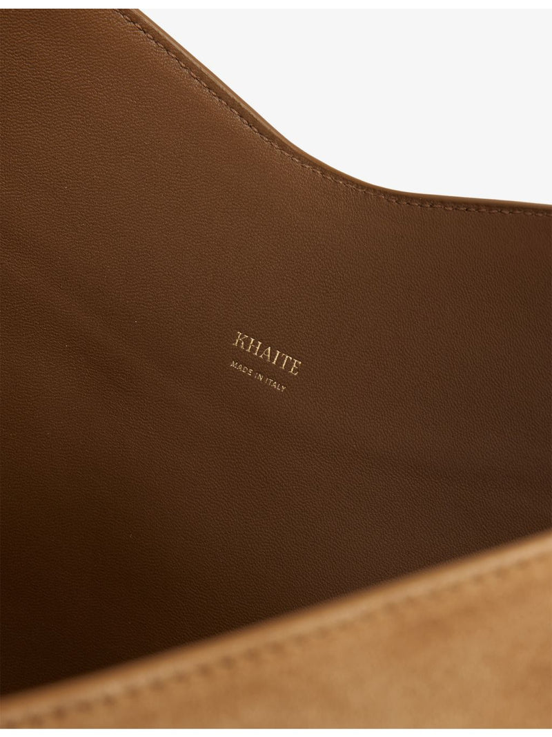 KHAITE Lotus small fringed suede tote bag - British product