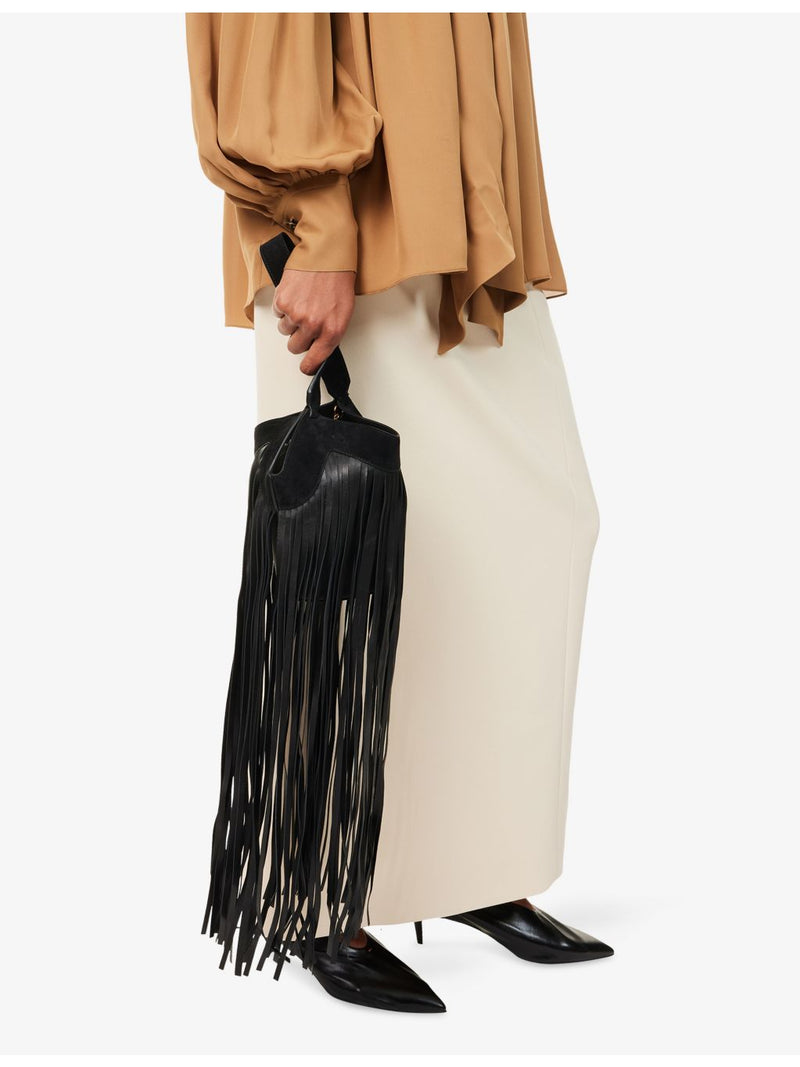 KHAITE Nano Lotus fringe leather tote bag, UK version