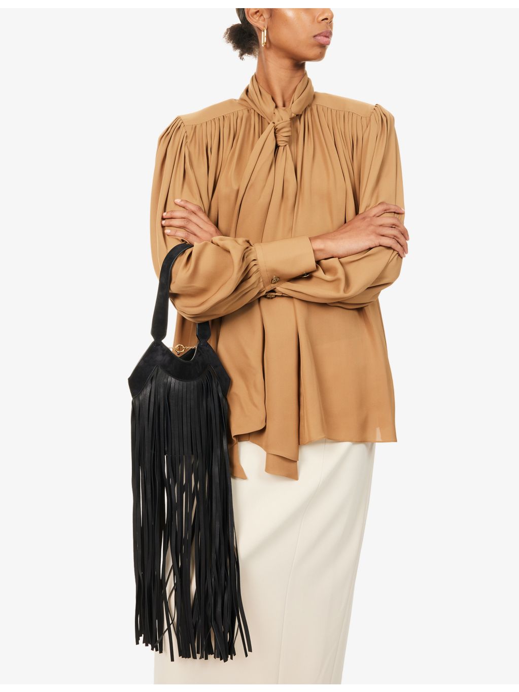 KHAITE Nano Lotus fringe leather tote bag, UK version