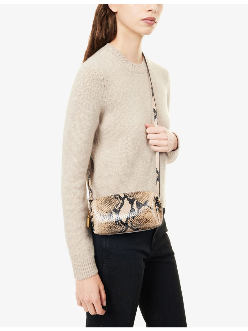 KHAITE Kye mini leather crossbody bag with python print - British product