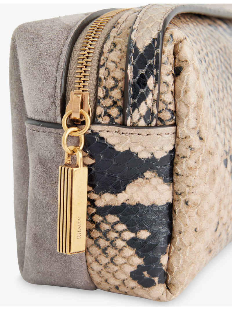 KHAITE Kye mini leather crossbody bag with python print - British product