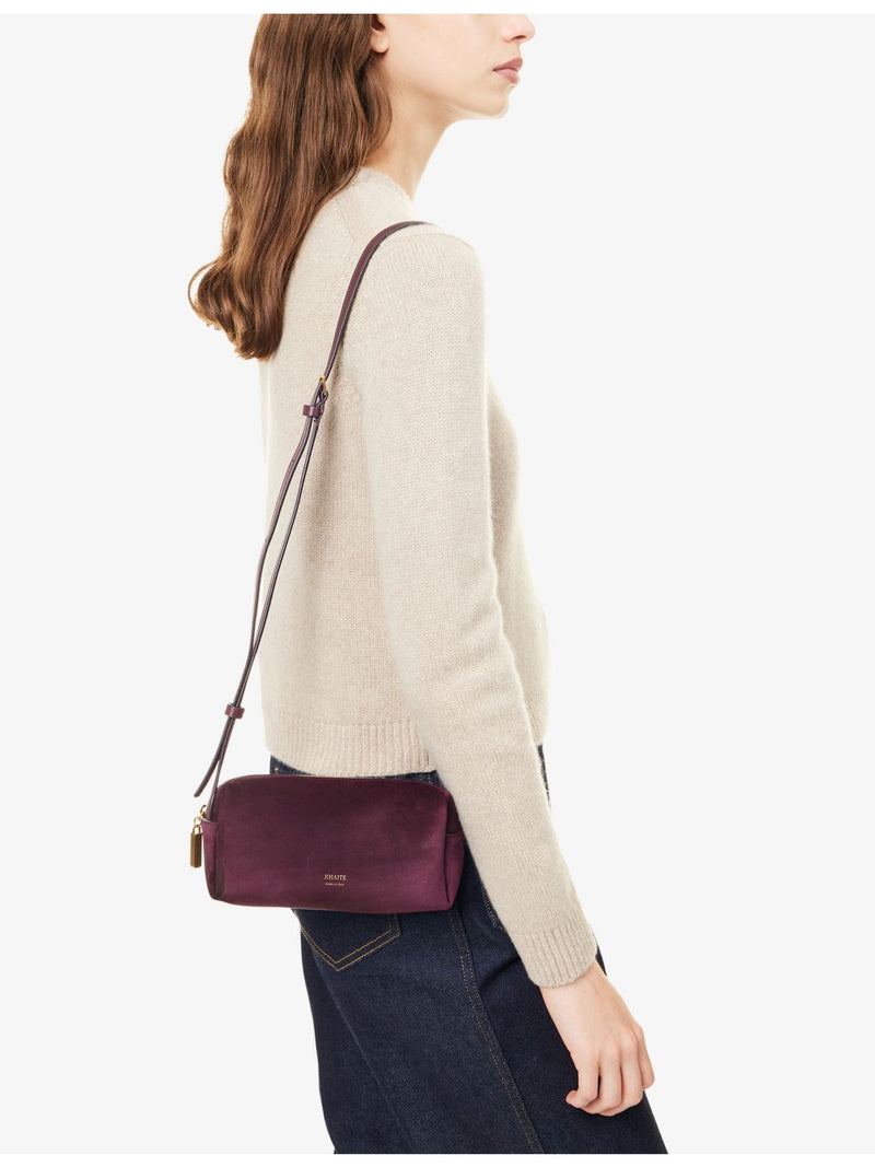 KHAITE Kye mini suede crossbody bag in leather - British product