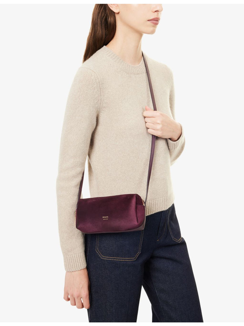 KHAITE Kye mini suede crossbody bag in leather - British product