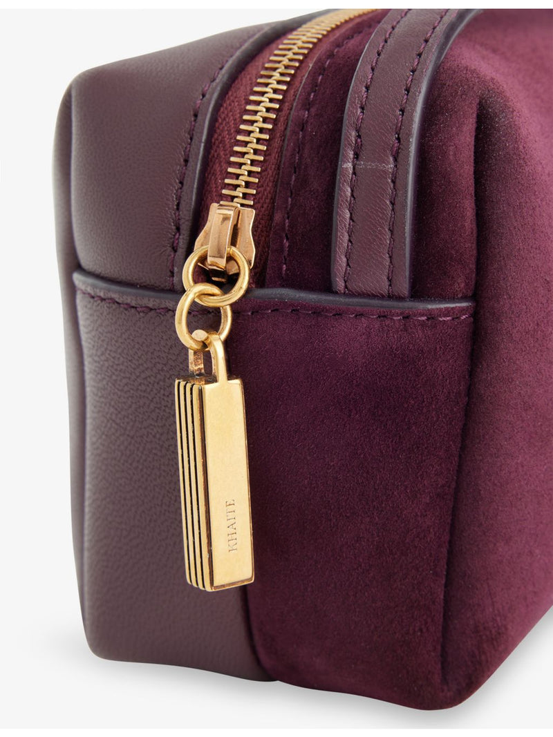 KHAITE Kye mini suede crossbody bag in leather - British product