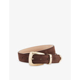 KHAITE Benny gold-tone buckle leather belt, imported from the UK