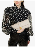 KHAITE Blake leather clutch with front hardware clasp (British brand)
