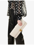 KHAITE Blake leather clutch with front hardware clasp (British brand)