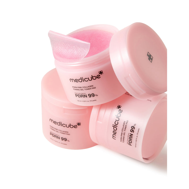 Medicube PDRN Pink Collagen Gel Toner Pad 70 pads 120ml, UK version