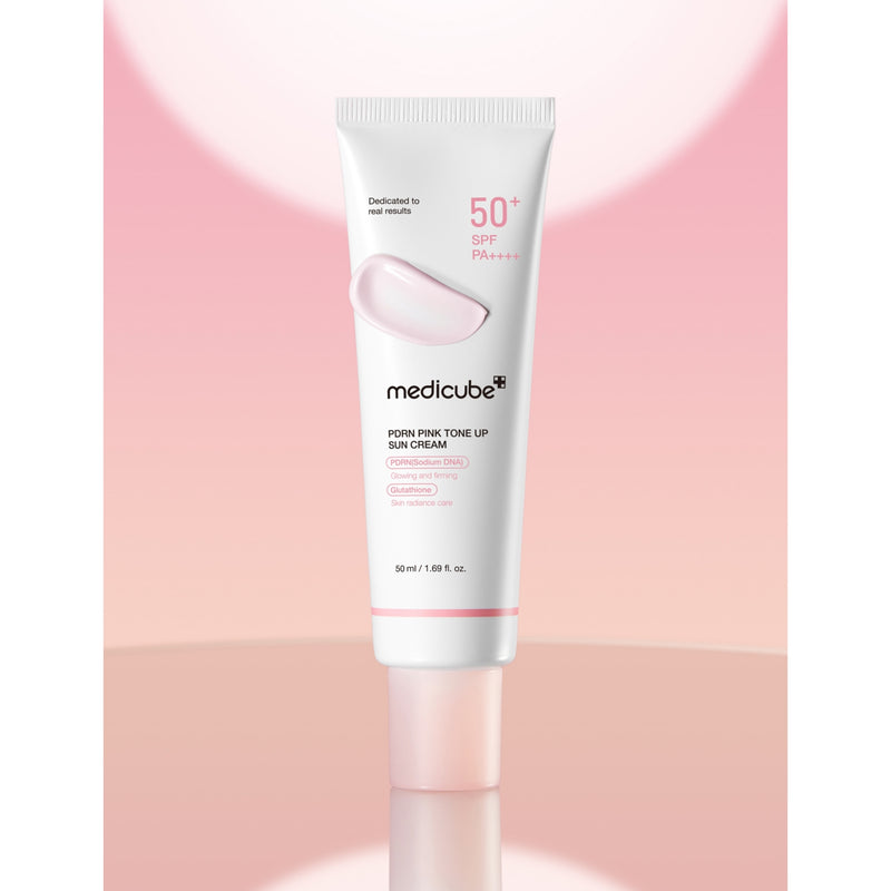 Medicube PDRN Pink Tone Up Sun Cream 50ml, imported from the UK