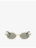 Bottega Veneta round-frame metal sunglasses BV1470S, UK version