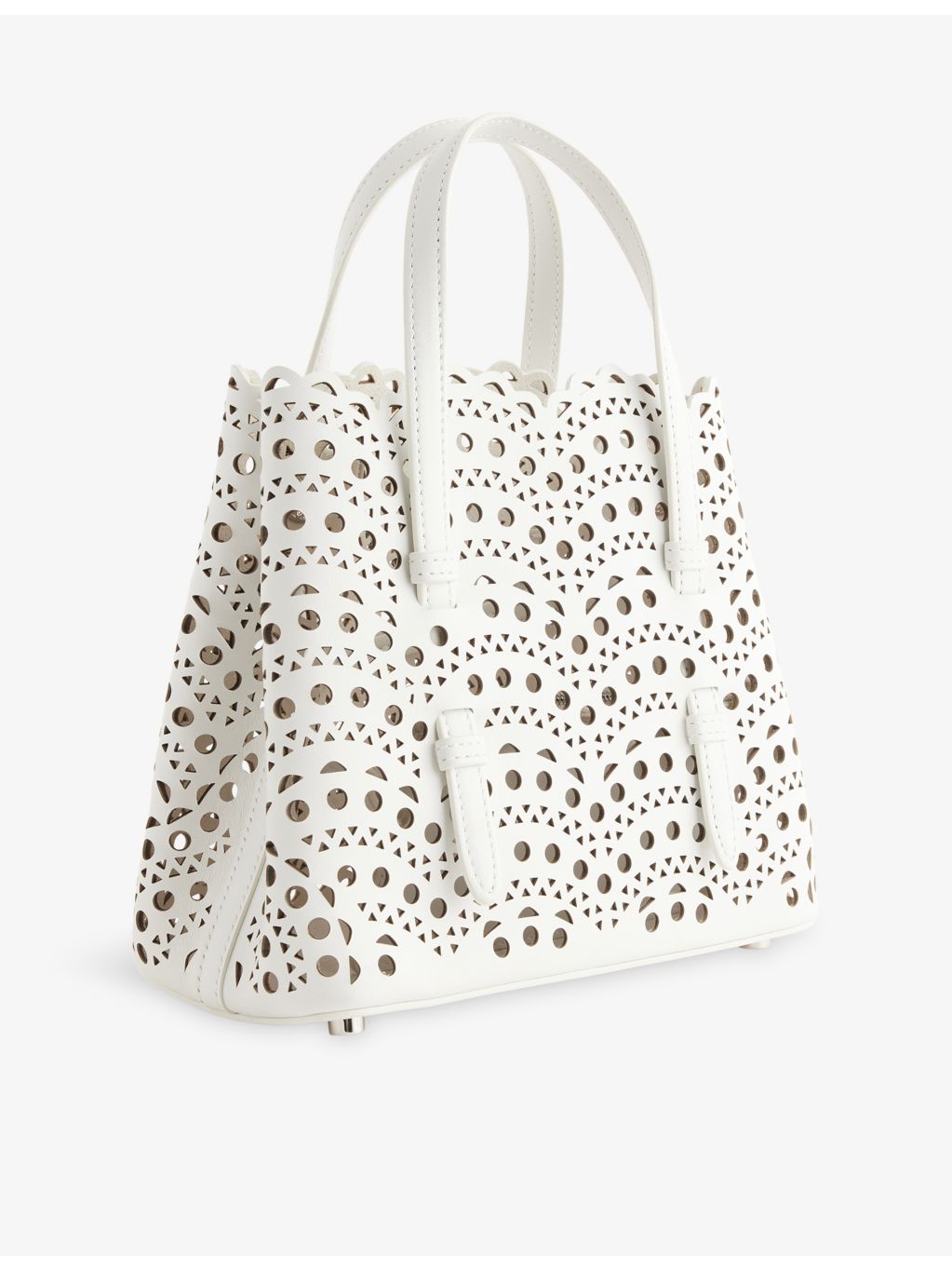 Alaïa Mina 20 laser-cut leather handbag - British product