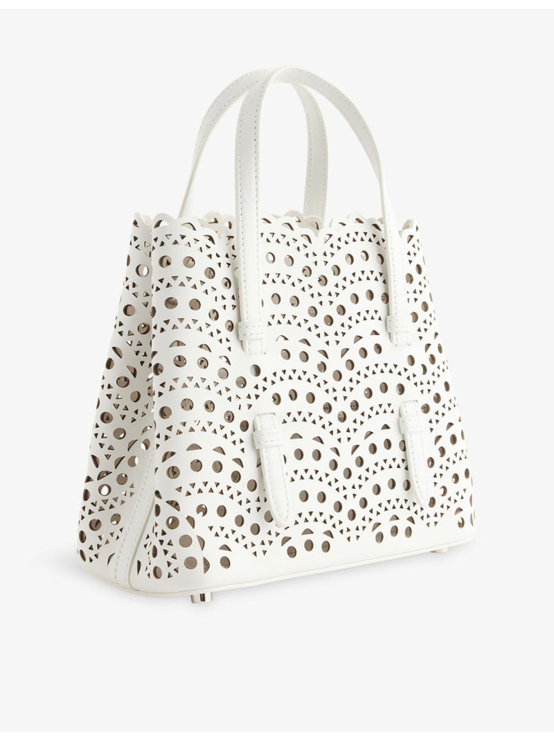 Alaïa Mina 20 laser-cut leather handbag - British product